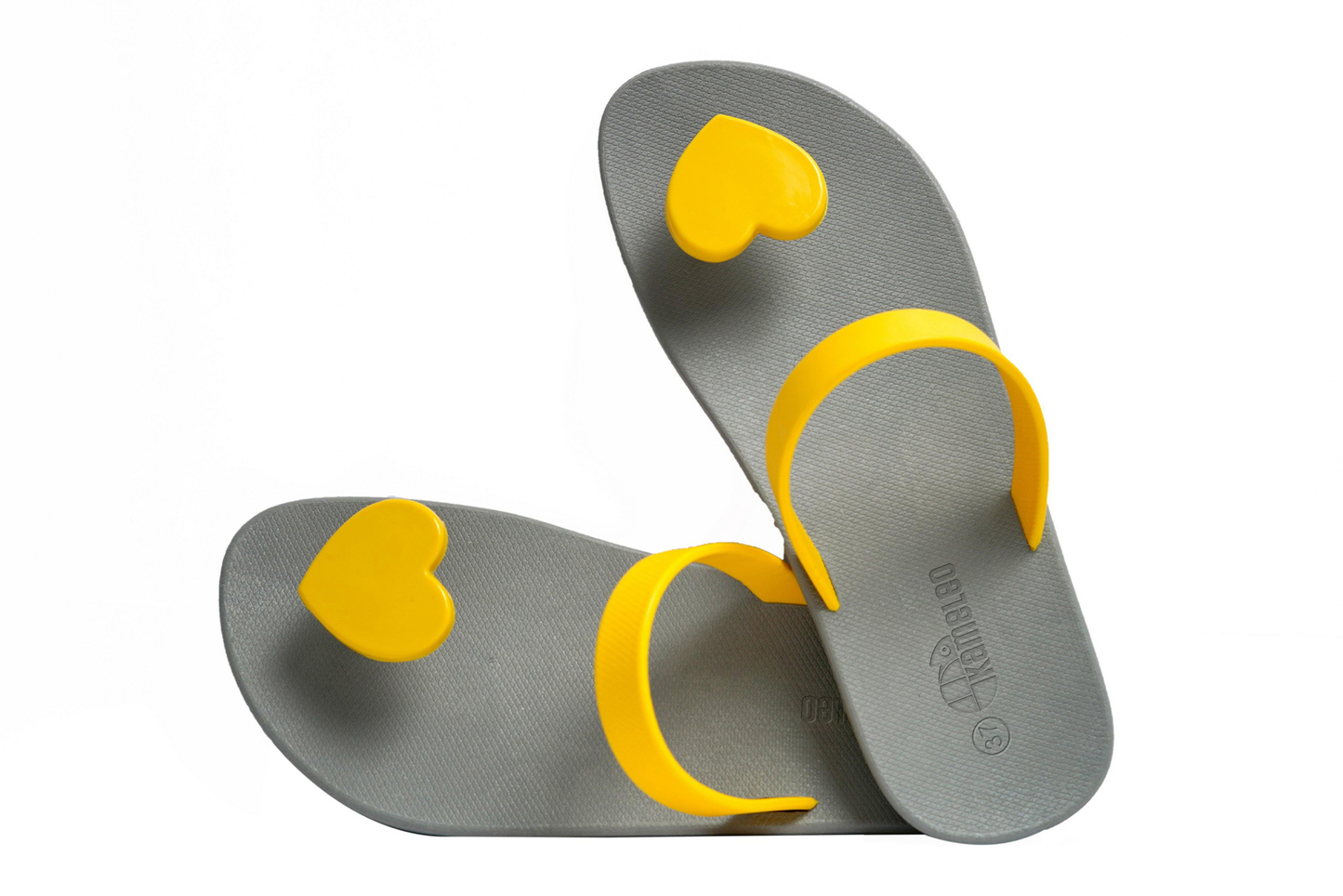 Poppi Heart Grey Sole Yellow Strap
