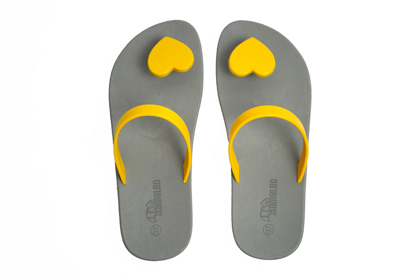 Poppi Heart Grey Sole Yellow Strap