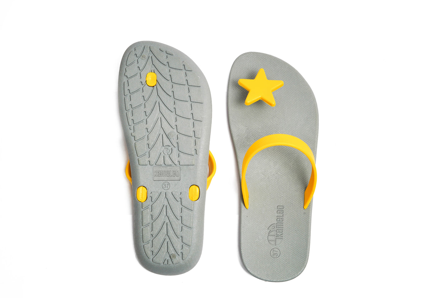 Poppi Star Grey Sole Yellow Strap