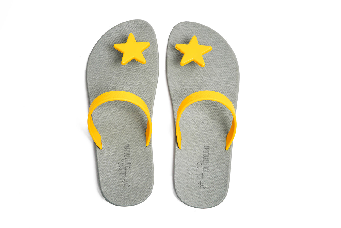 Poppi Star Grey Sole Yellow Strap