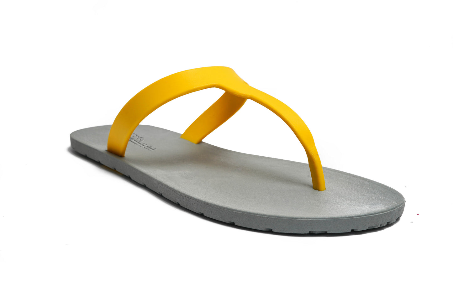 Thongs Grey Sole Yellow Strap