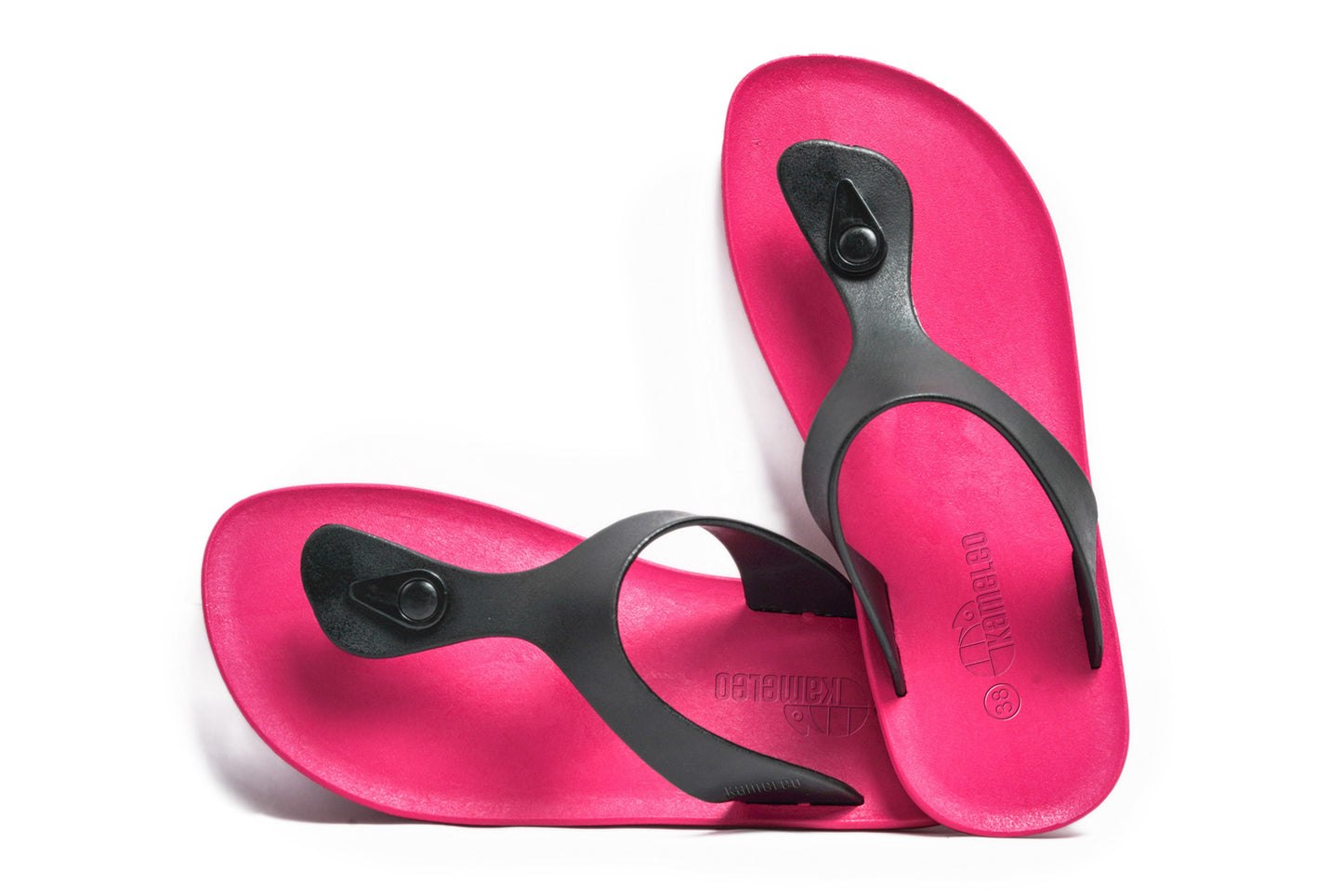Candy Pink Sole Black Strap