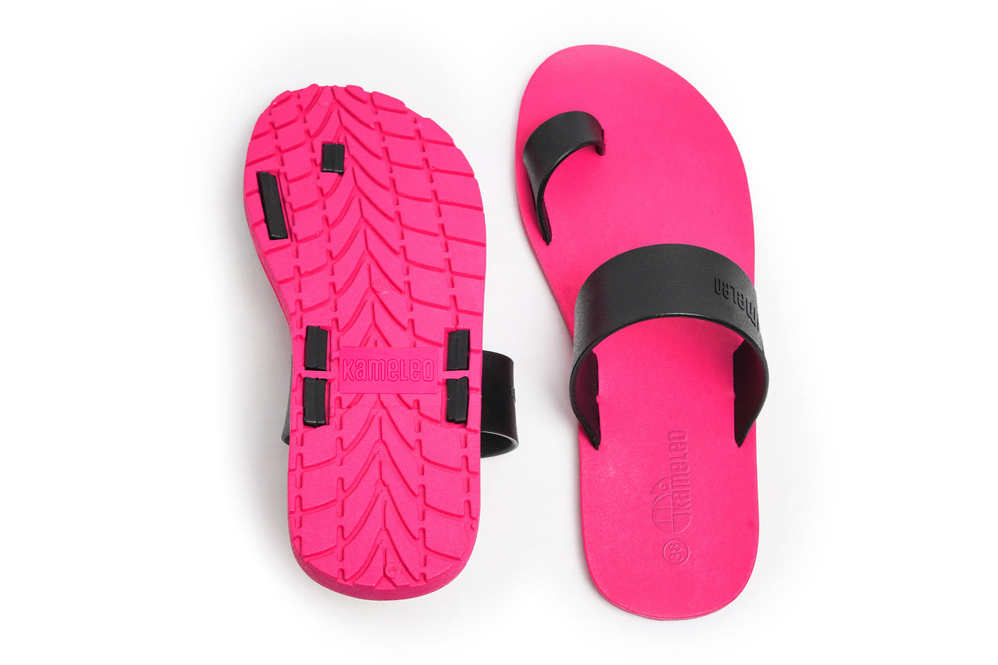 Pop Thumb Pink Sole Black Strap