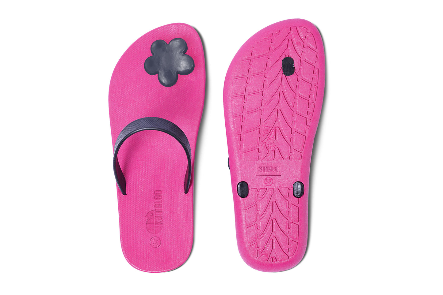 Poppi Flora Pink Sole Black Strap