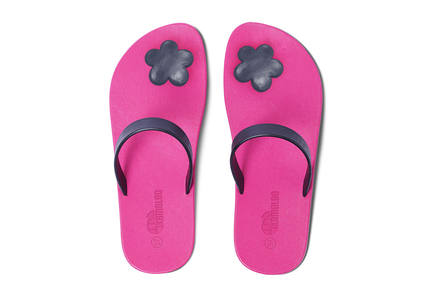 Poppi Flora Pink Sole Black Strap