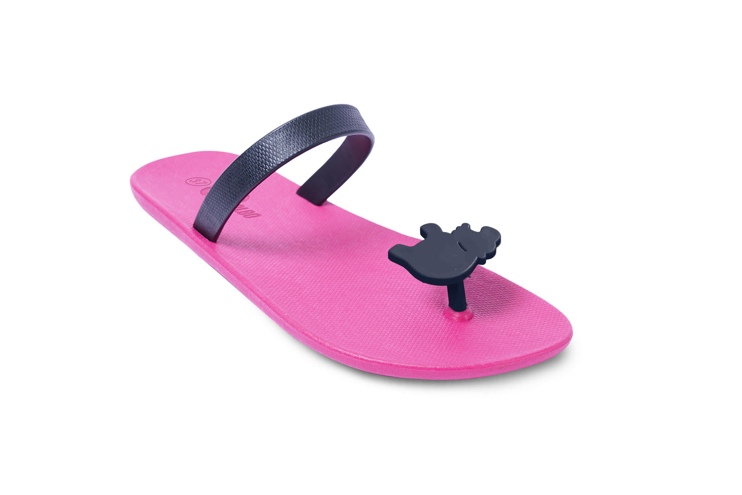 Poppi Hippo Pink Sole Black Strap