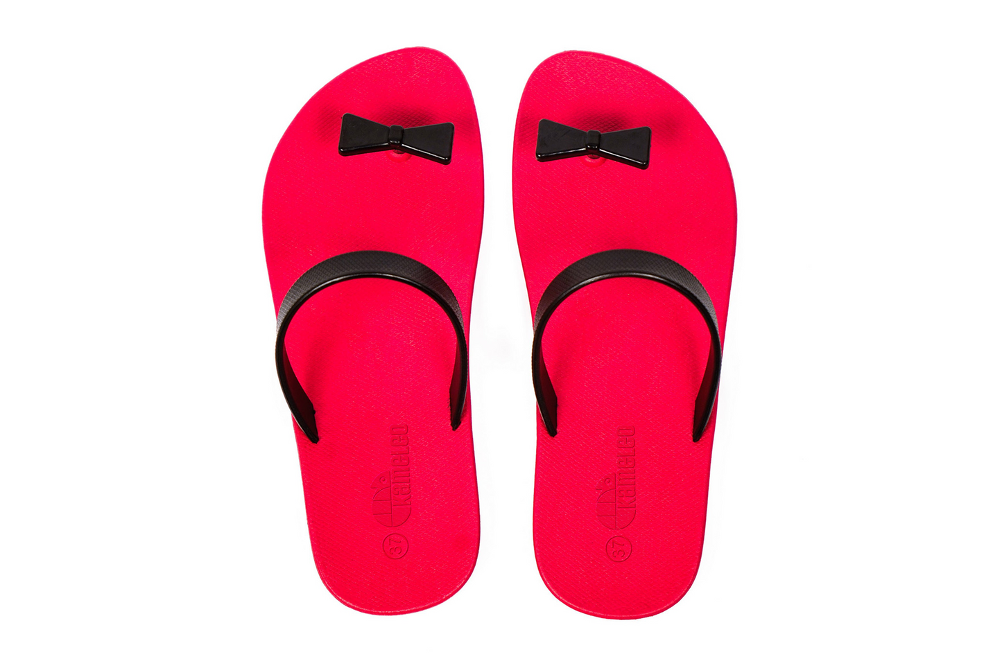 Poppi Bow Pink Sole Black Strap