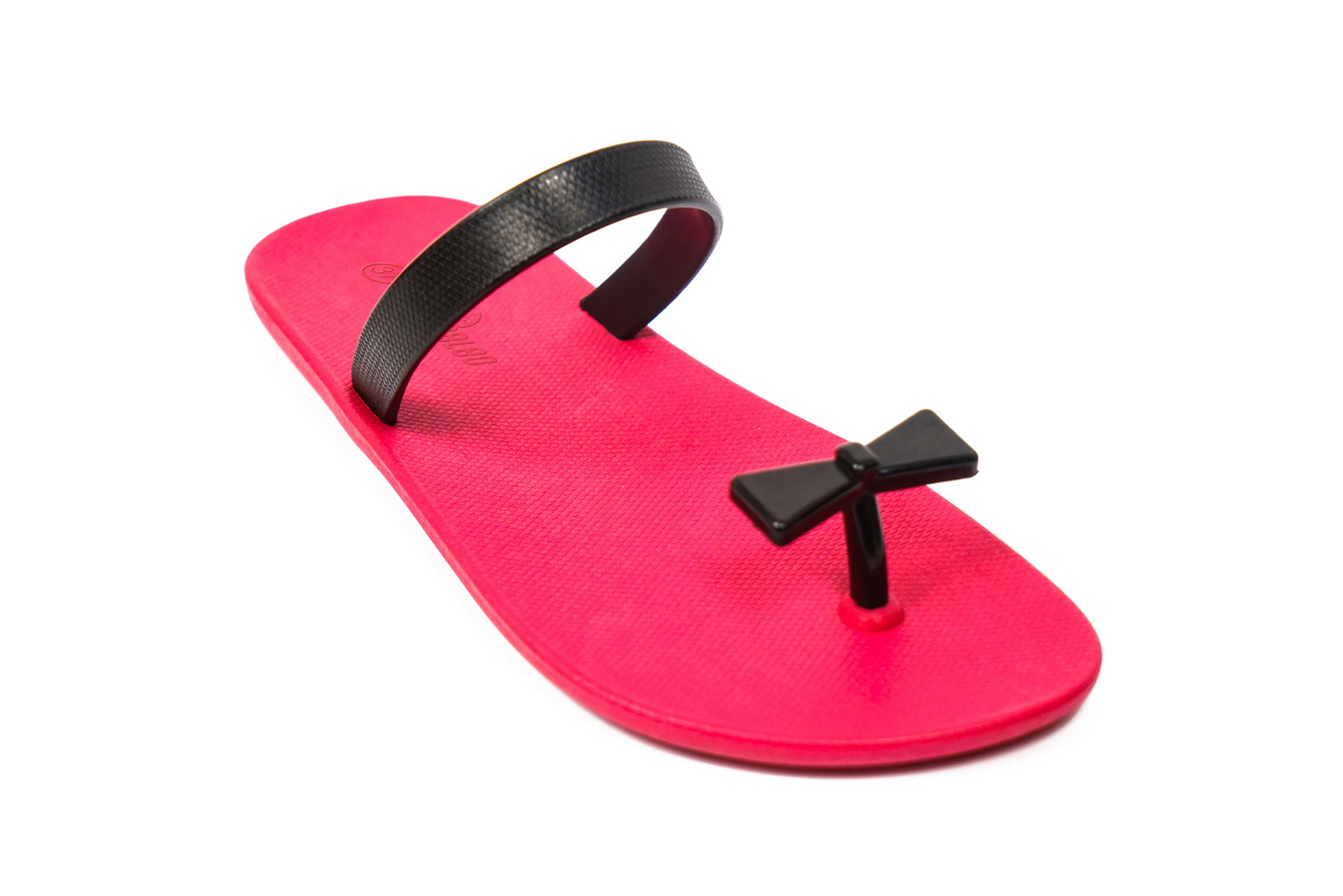 Poppi Bow Pink Sole Black Strap