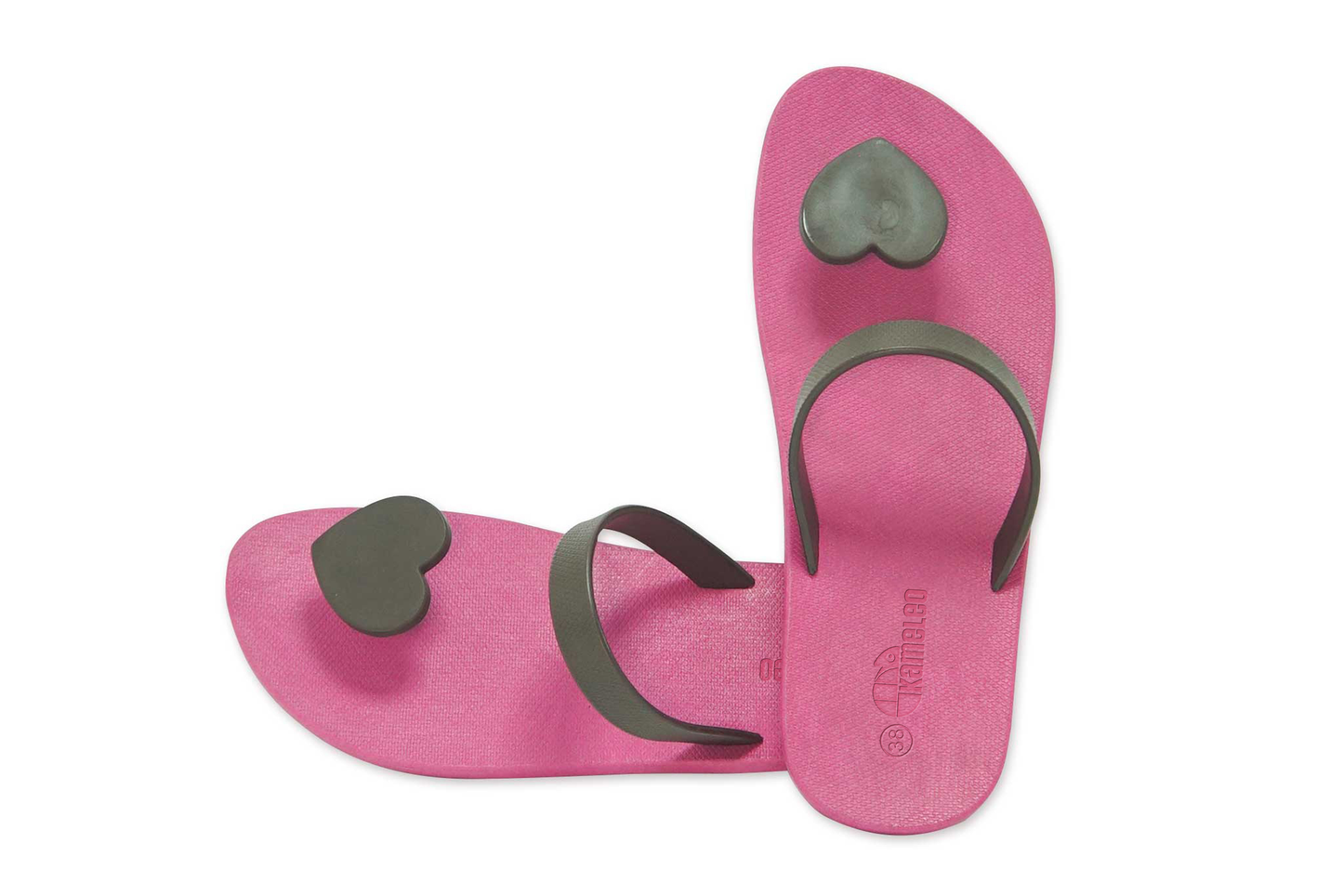 Poppi Heart Pink Sole Black Strap