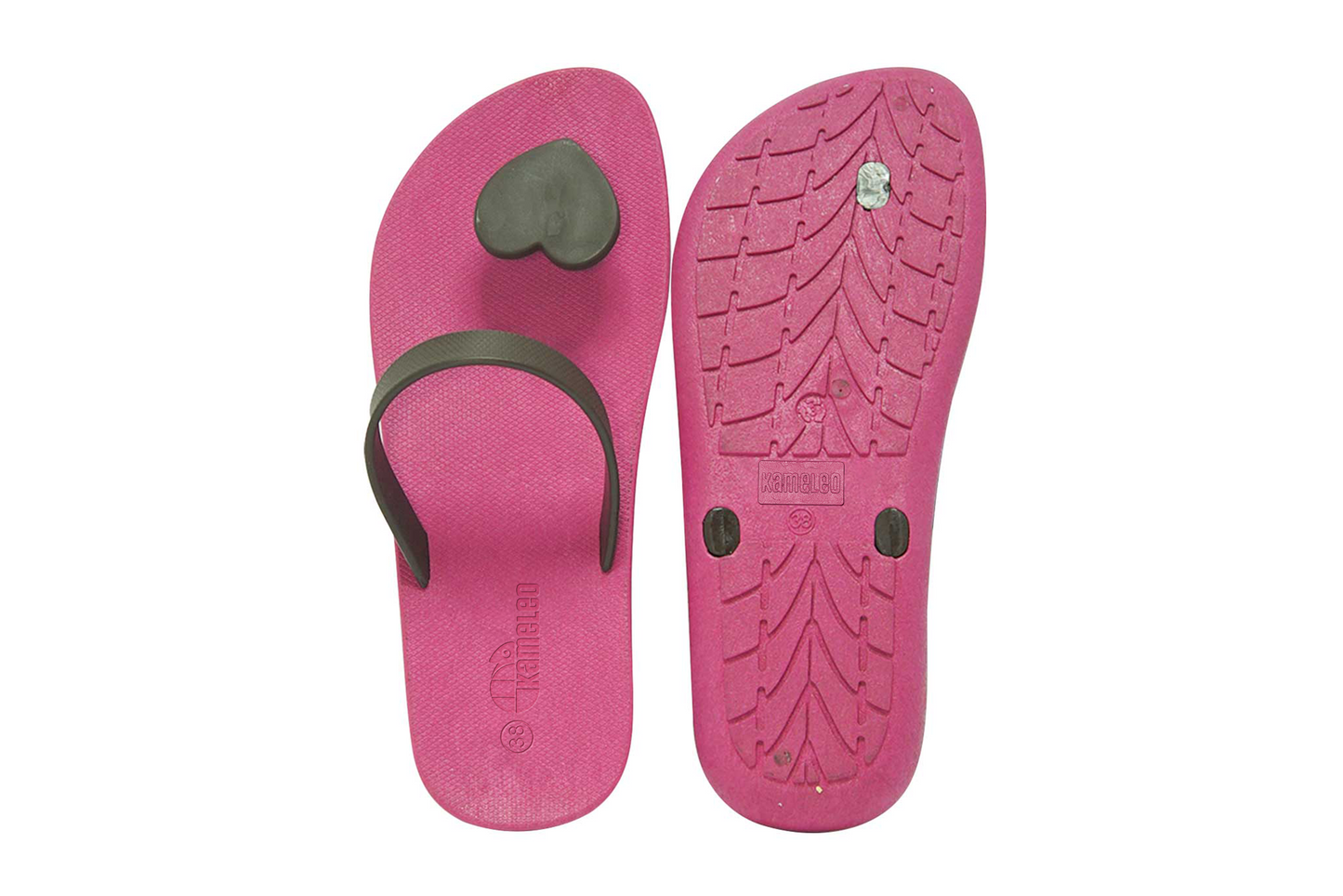Poppi Heart Pink Sole Black Strap