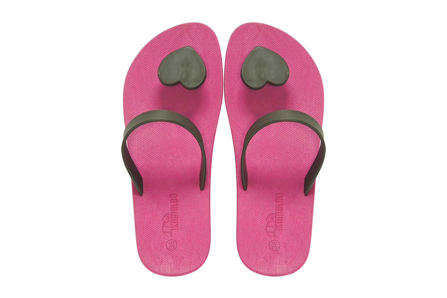 Poppi Heart Pink Sole Black Strap