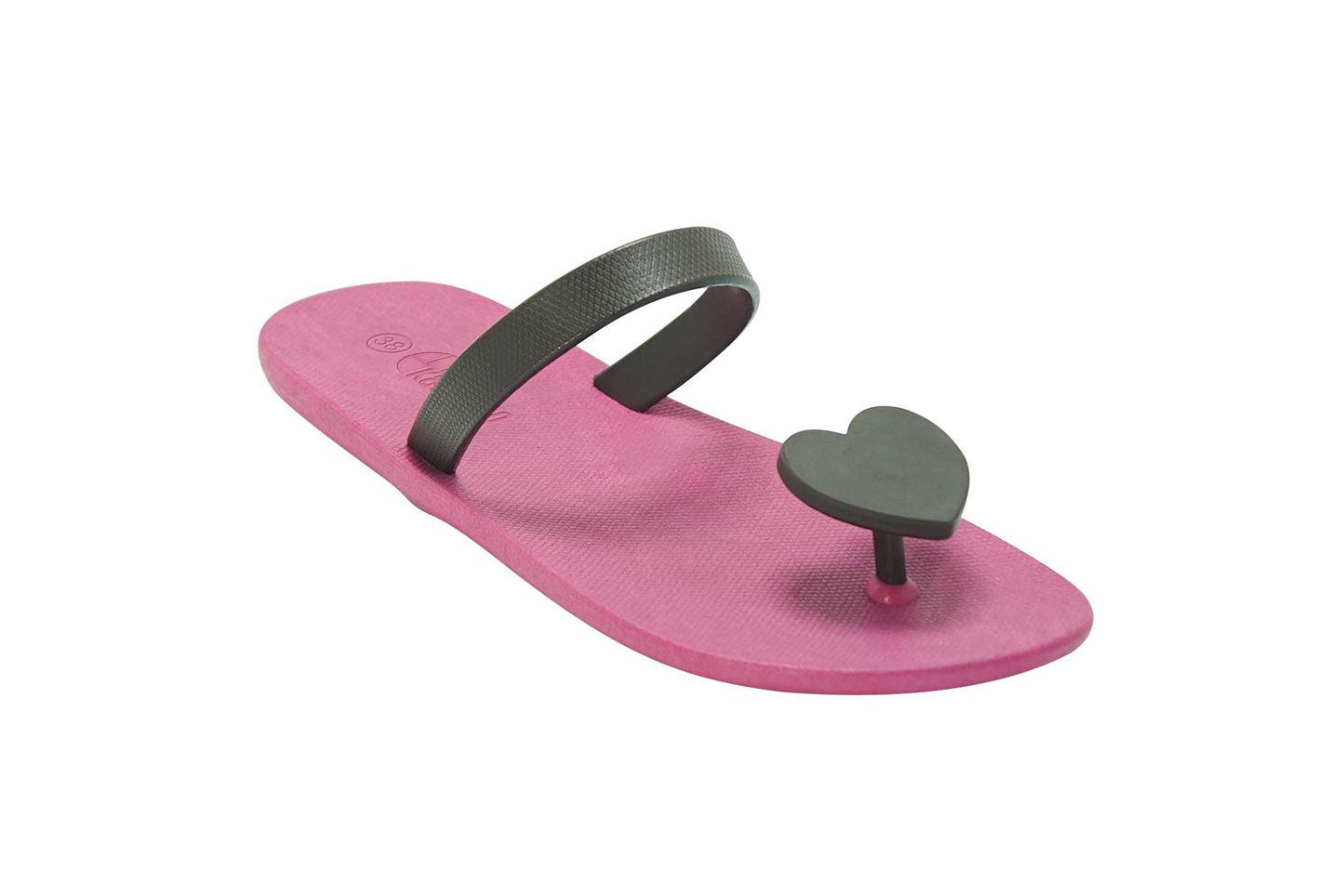 Poppi Heart Pink Sole Black Strap