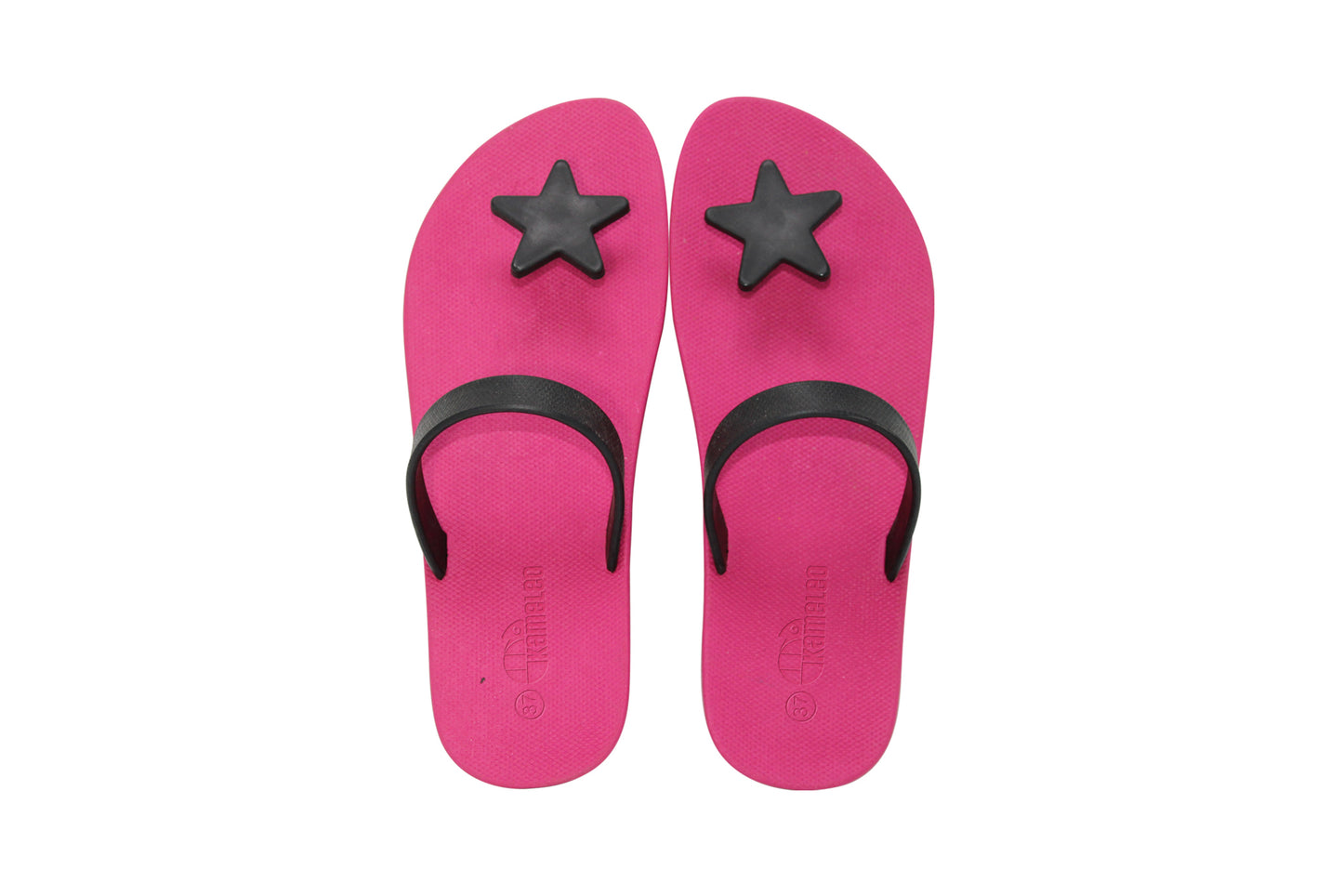 Poppi Star Pink Sole Black Strap