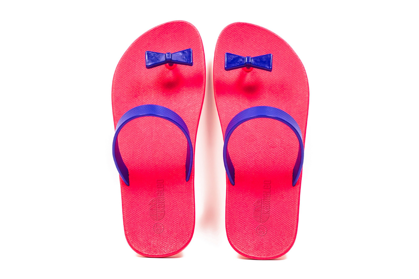 Poppi Bow Pink Sole Blue Strap
