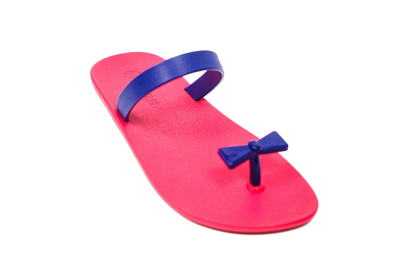 Poppi Bow Pink Sole Blue Strap