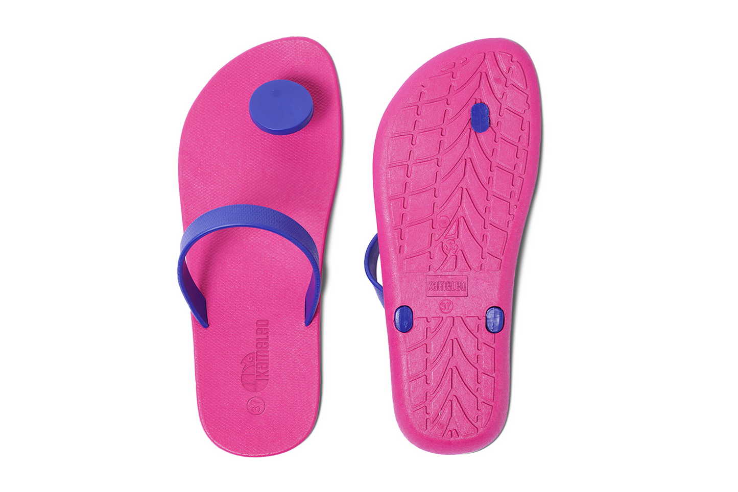 Poppi Dot Pink Sole Blue Strap
