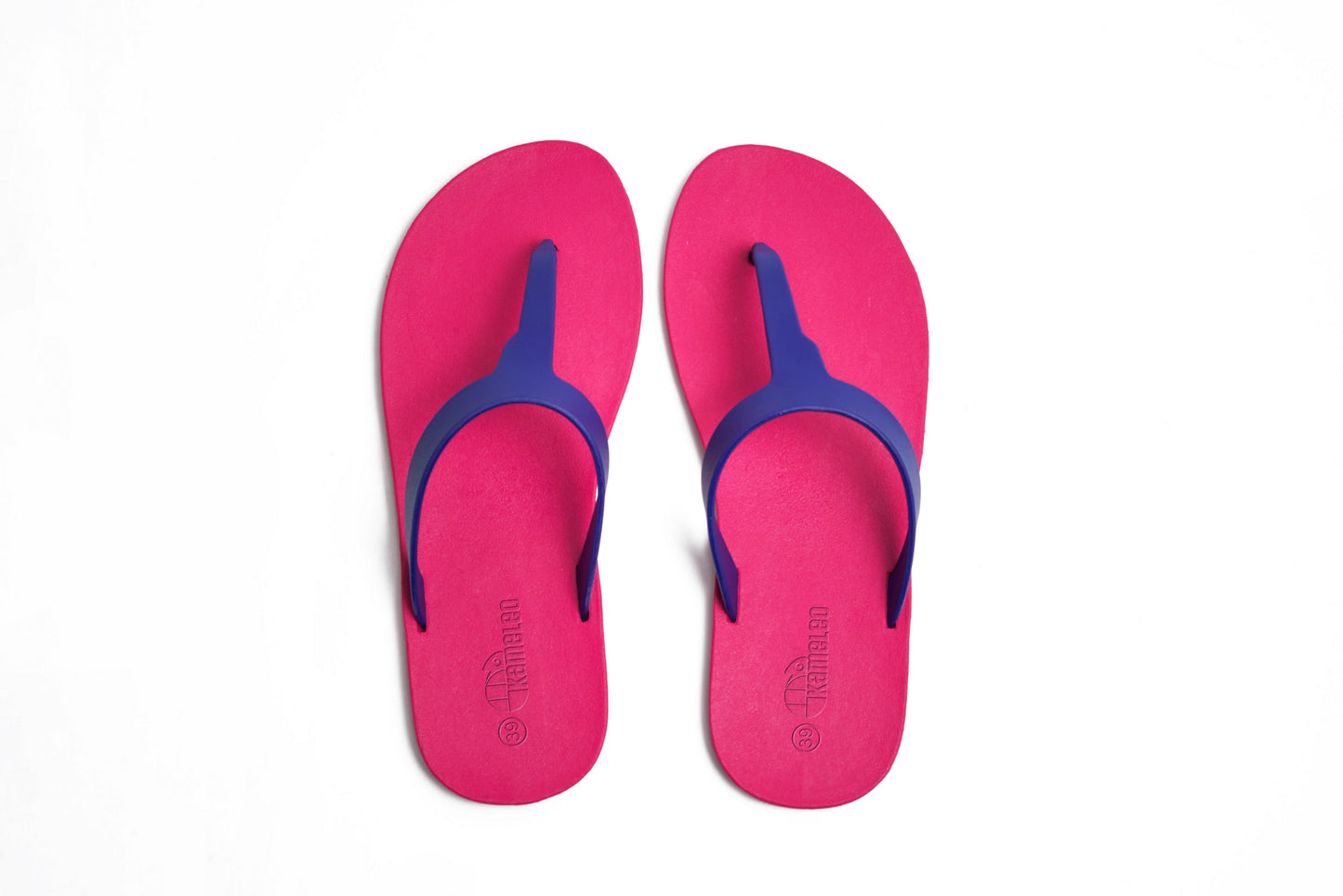 Thongs Pink Sole Blue Strap
