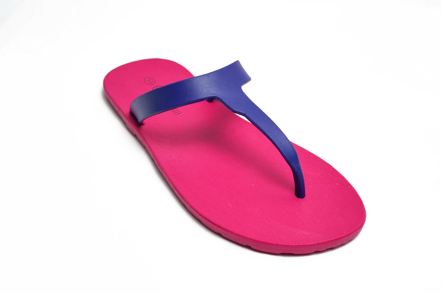 Thongs Pink Sole Blue Strap