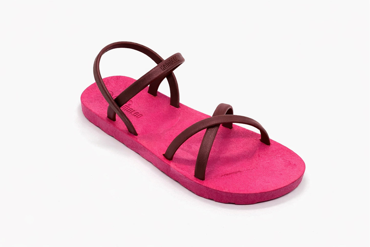 Cross Slim Pink Sole Brown Strap