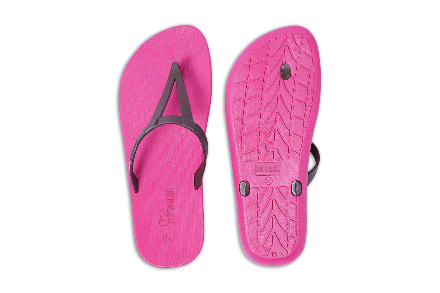 Eiffel Pink Sole Brown Strap