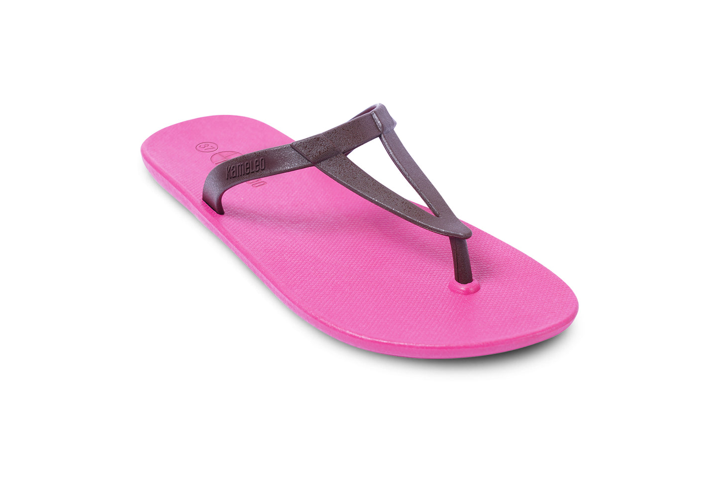 Eiffel Pink Sole Brown Strap
