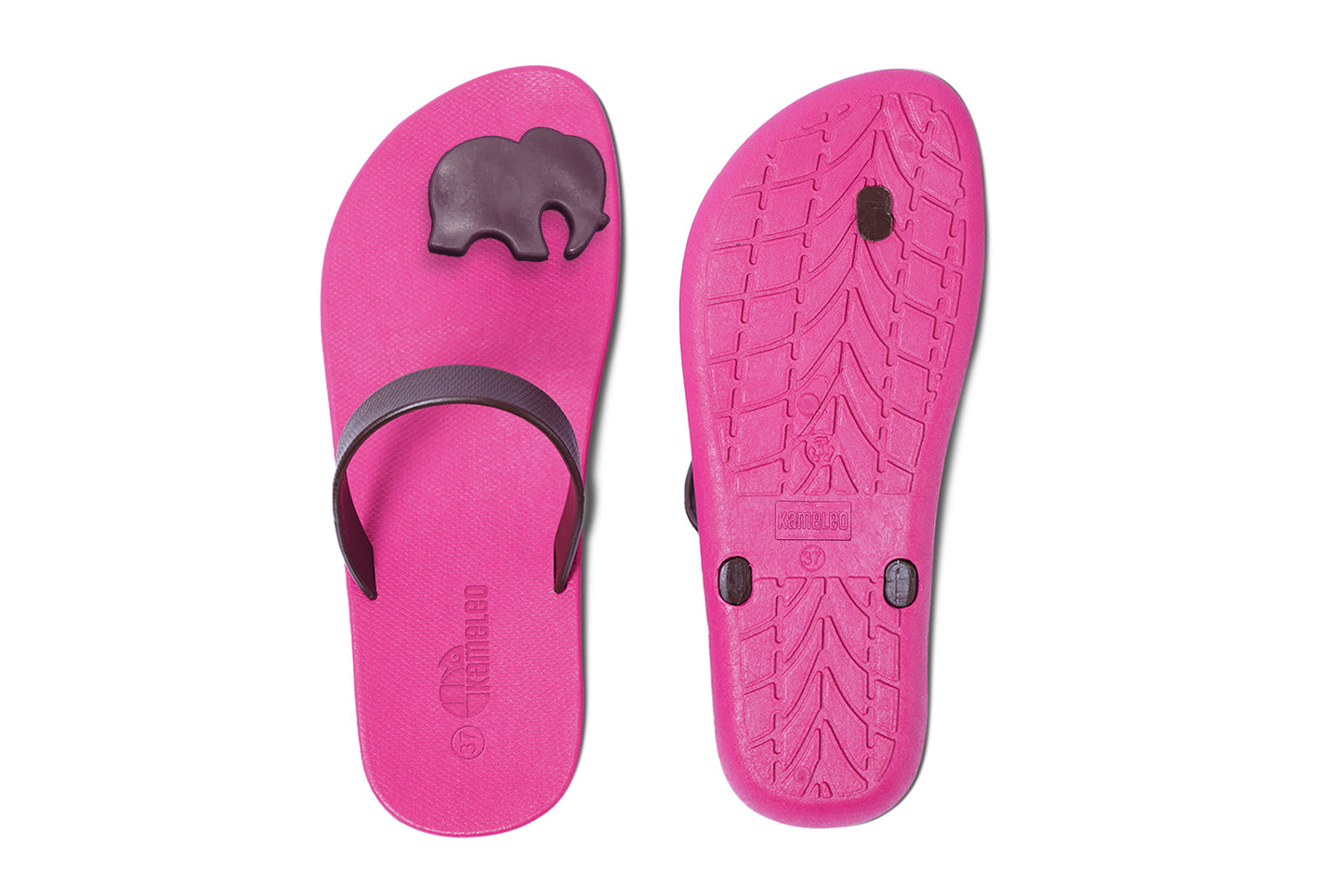 Poppi Ellie Pink Sole Brown Strap