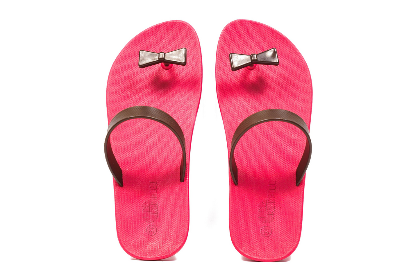 Poppi Bow Pink Sole Brown Strap