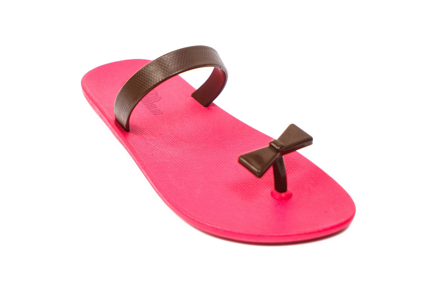 Poppi Bow Pink Sole Brown Strap