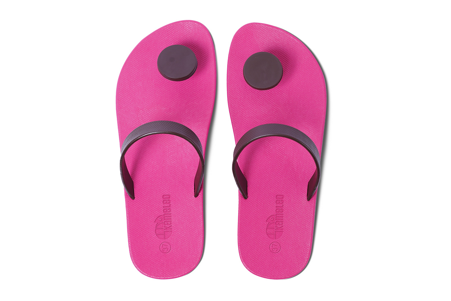 Poppi Dot Pink Sole Brown Strap