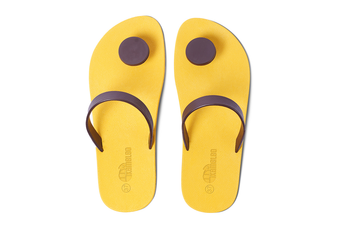 Poppi Dot Yellow Sole Brown Strap