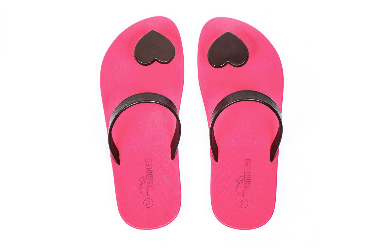 Poppi Heart Pink Sole Brown Strap
