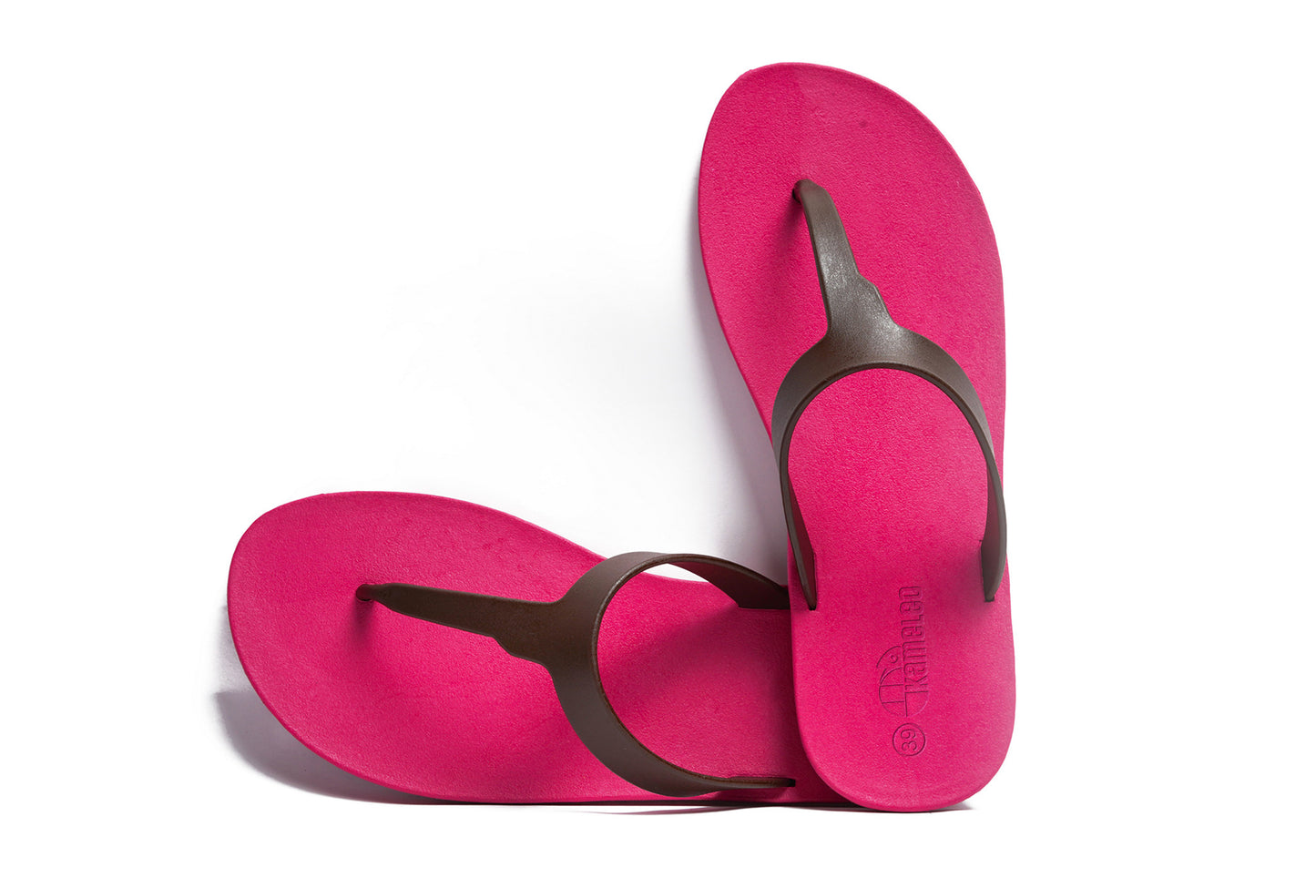 Thongs Pink Sole Brown Strap