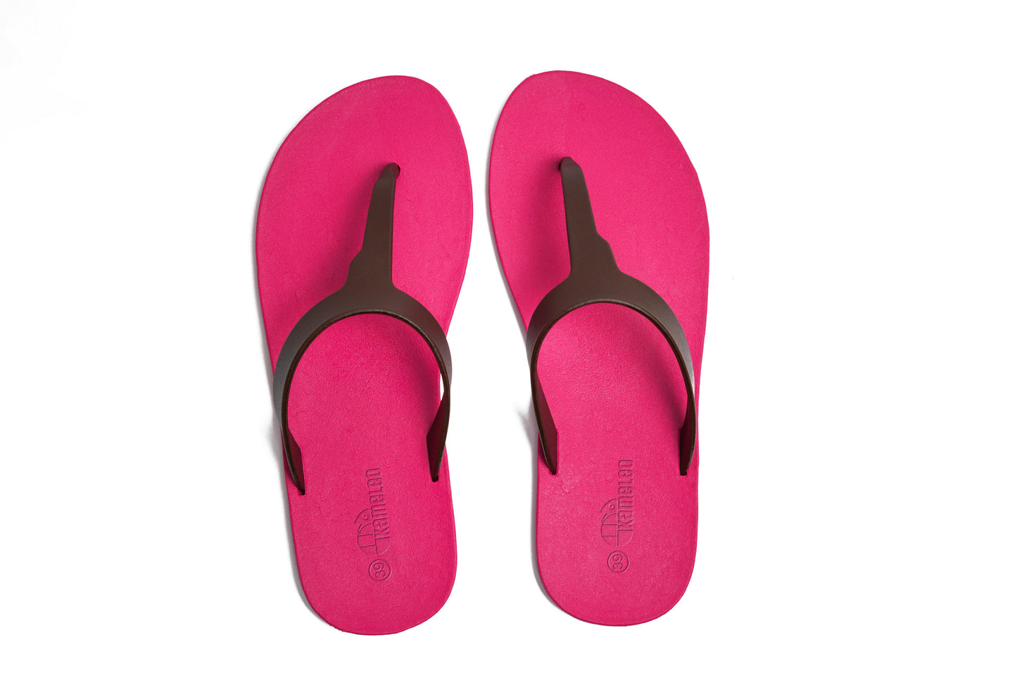 Thongs Pink Sole Brown Strap