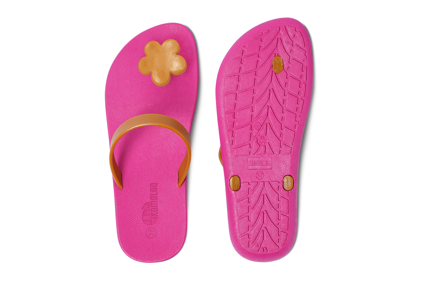 Poppi Flora Pink Sole Caramel Strap