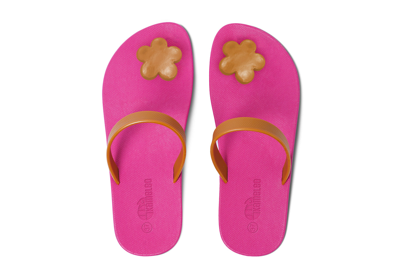Poppi Flora Pink Sole Caramel Strap