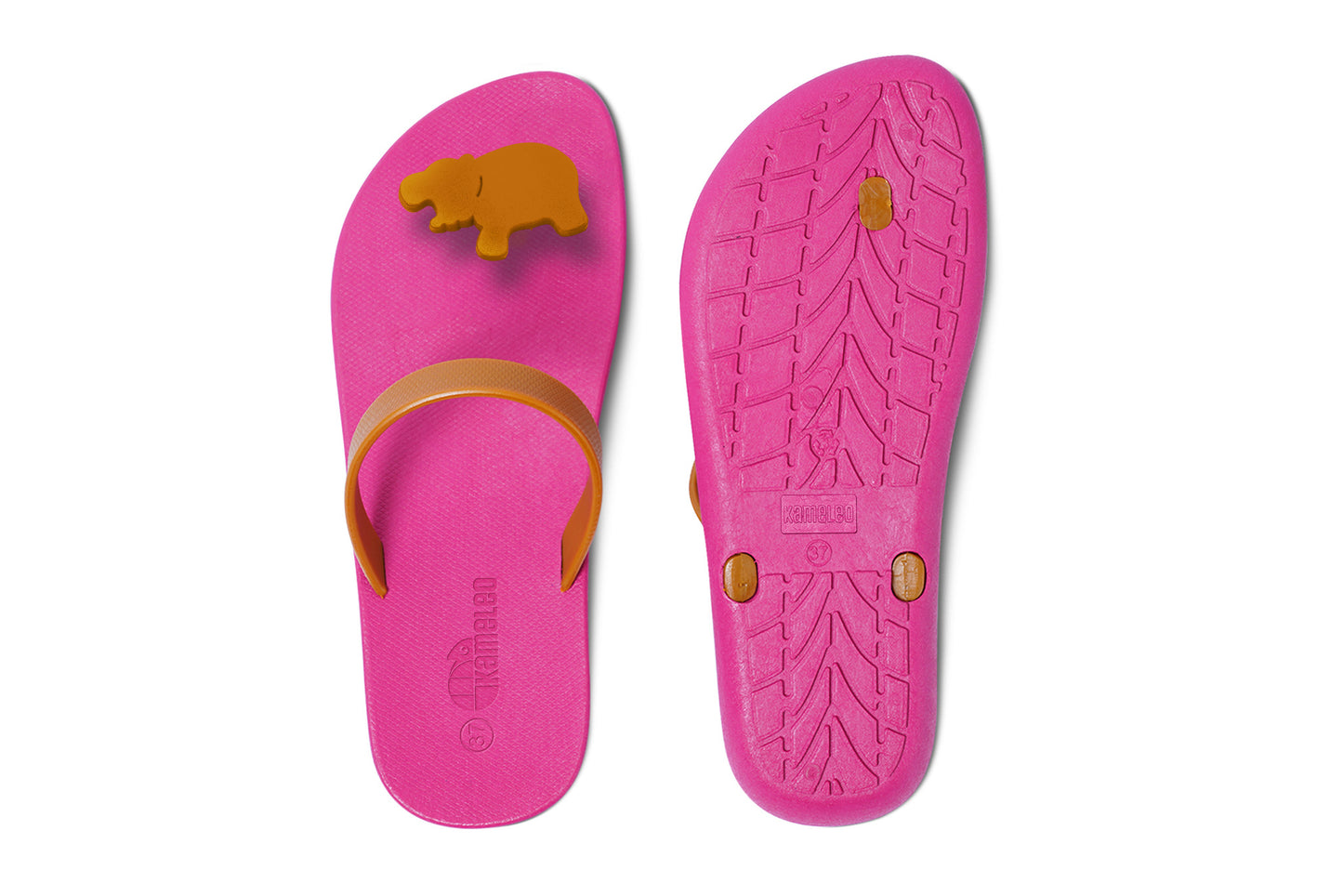 Poppi Hippo Pink Sole Caramel Strap