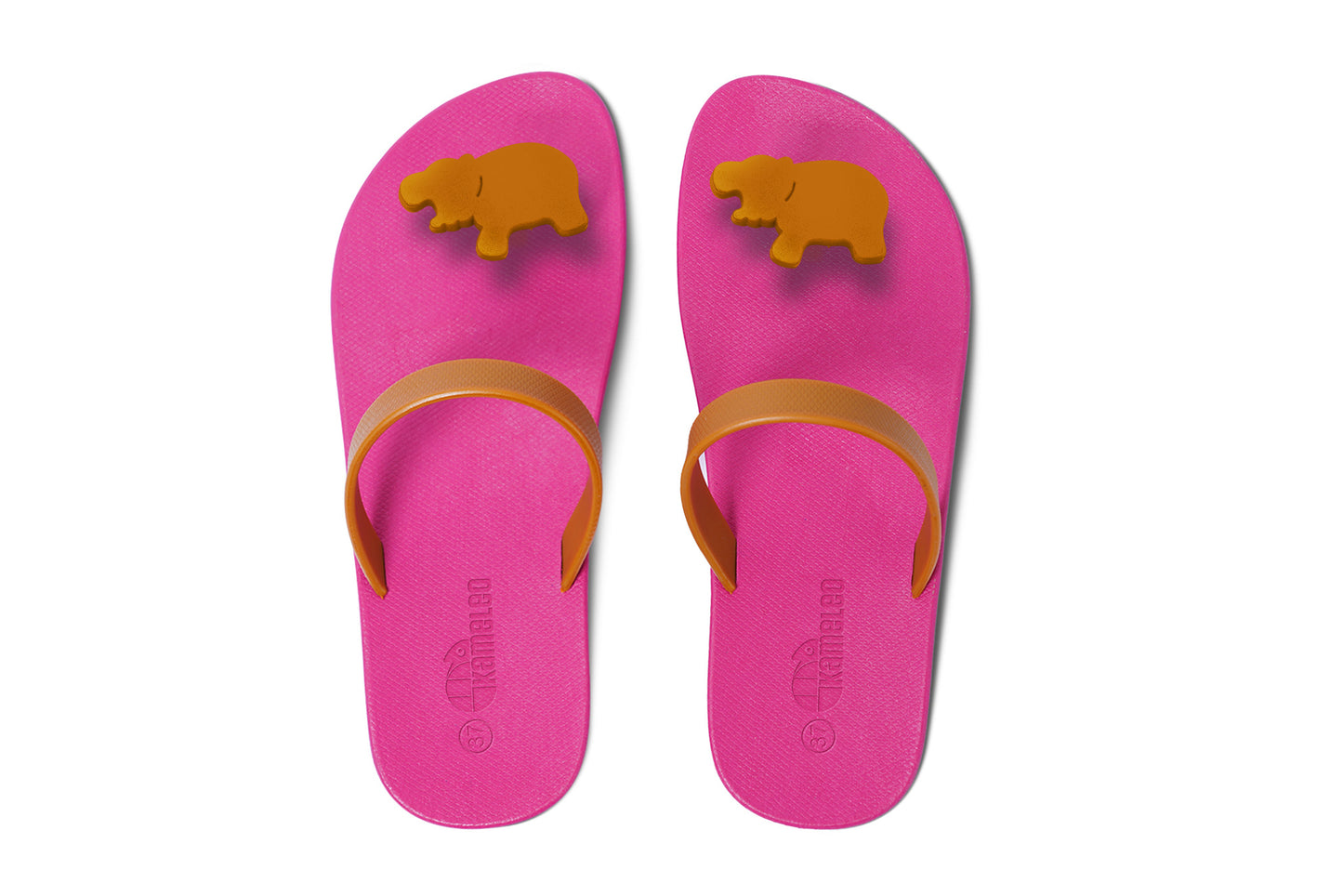 Poppi Hippo Pink Sole Caramel Strap