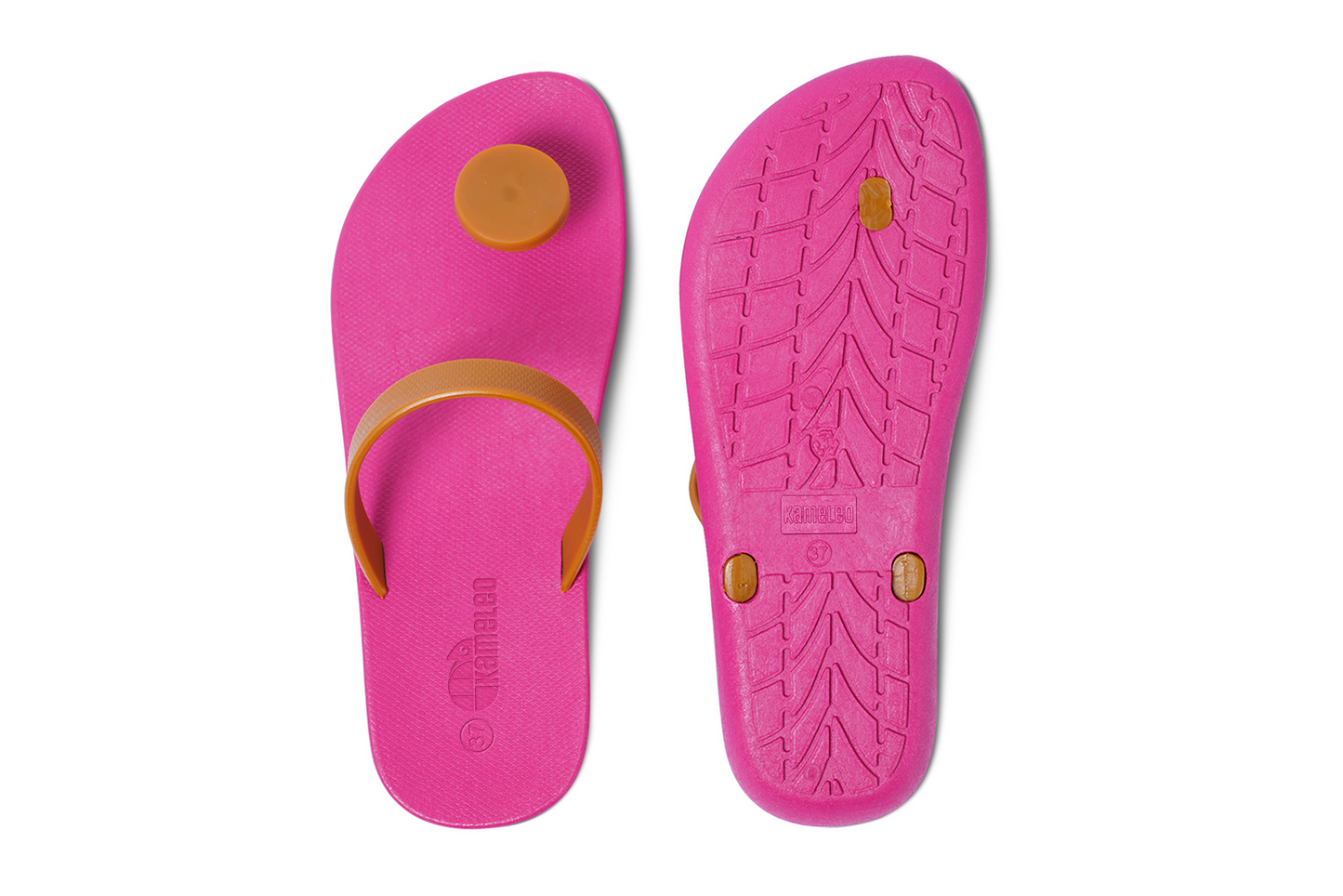 Poppi Dot Pink Sole Caramel Strap