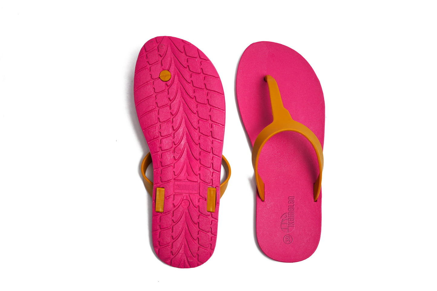 Thongs Pink Sole Caramel Strap