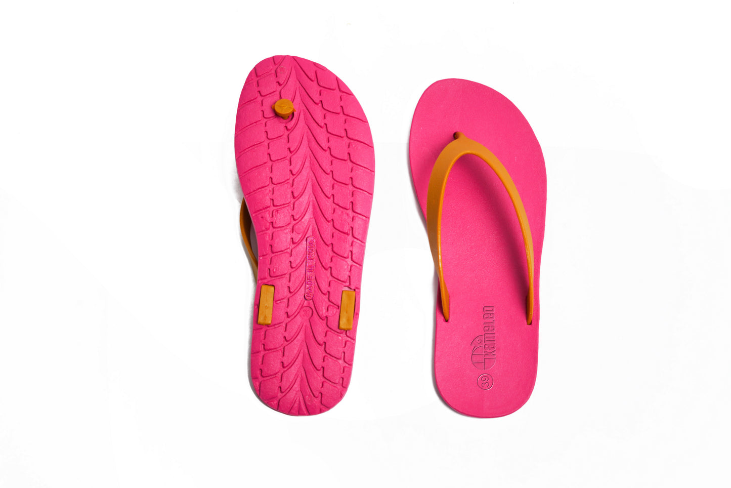 Flippy Pink Sole Caramel Strap