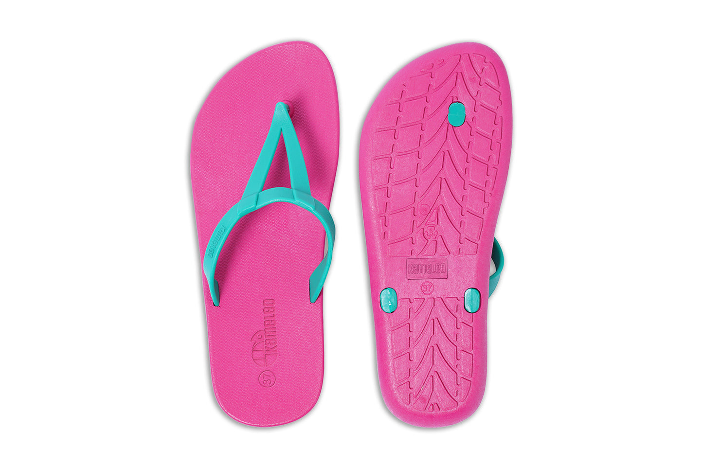 Eiffel Pink Sole Green Strap