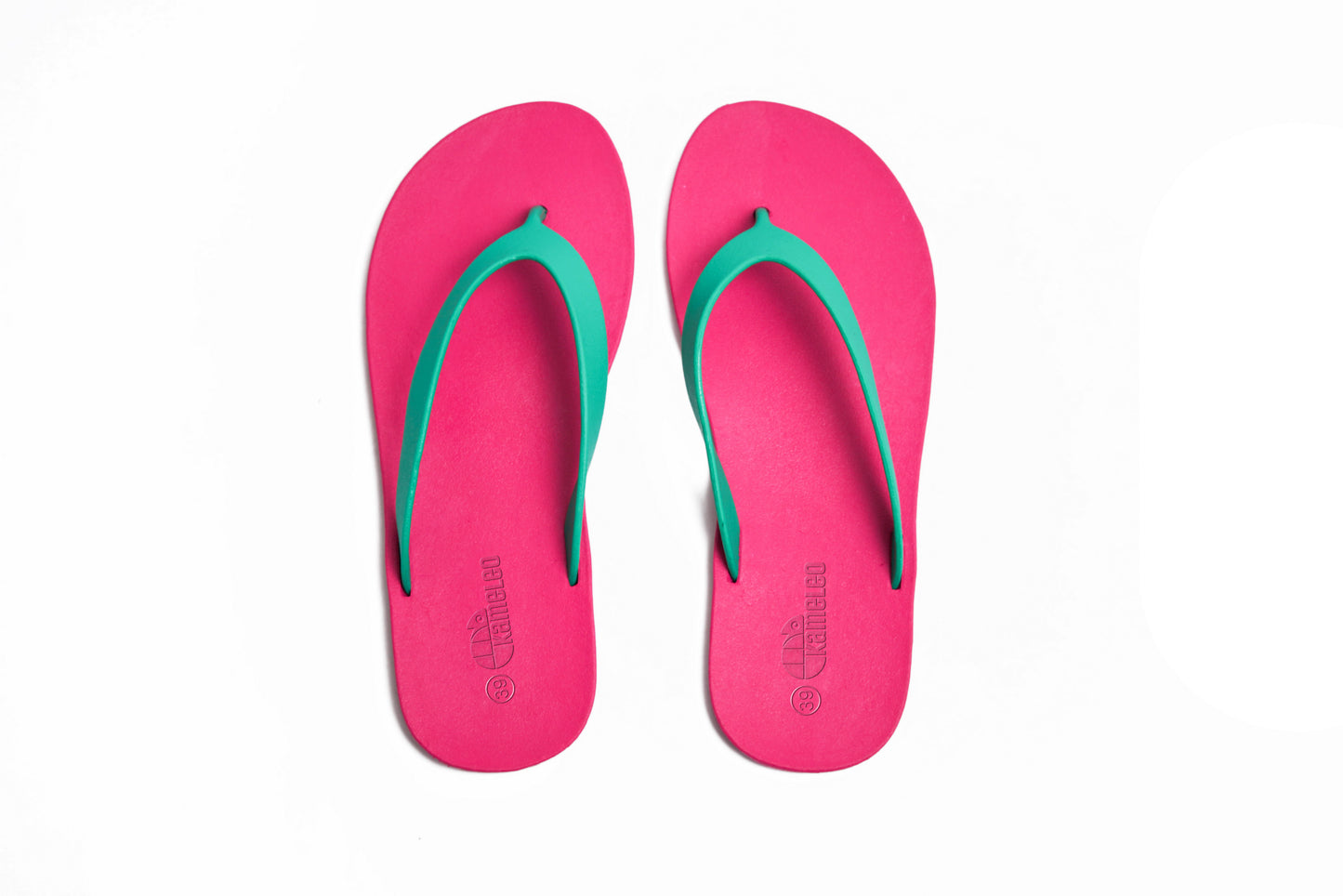 Flippy Pink Sole Green Strap