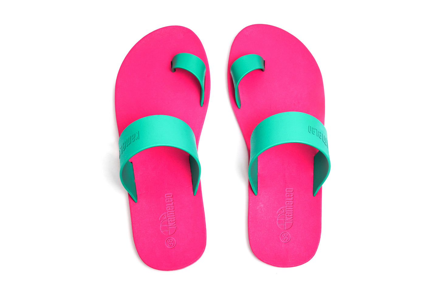 Pop Thumb Pink Sole Green Strap