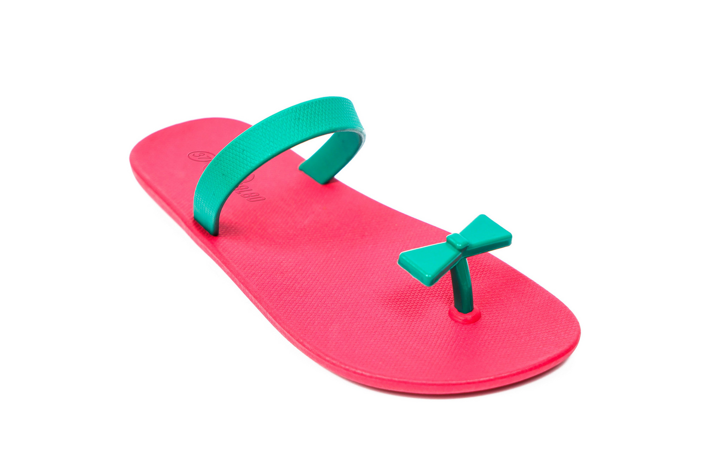 Poppi Bow Pink Sole Green Strap