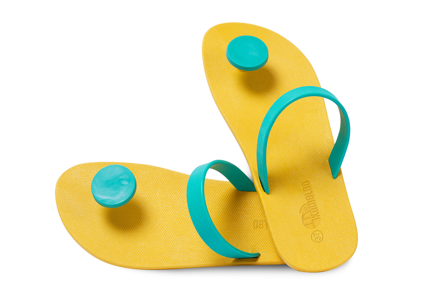 Poppi Dot Yellow Sole Green Strap