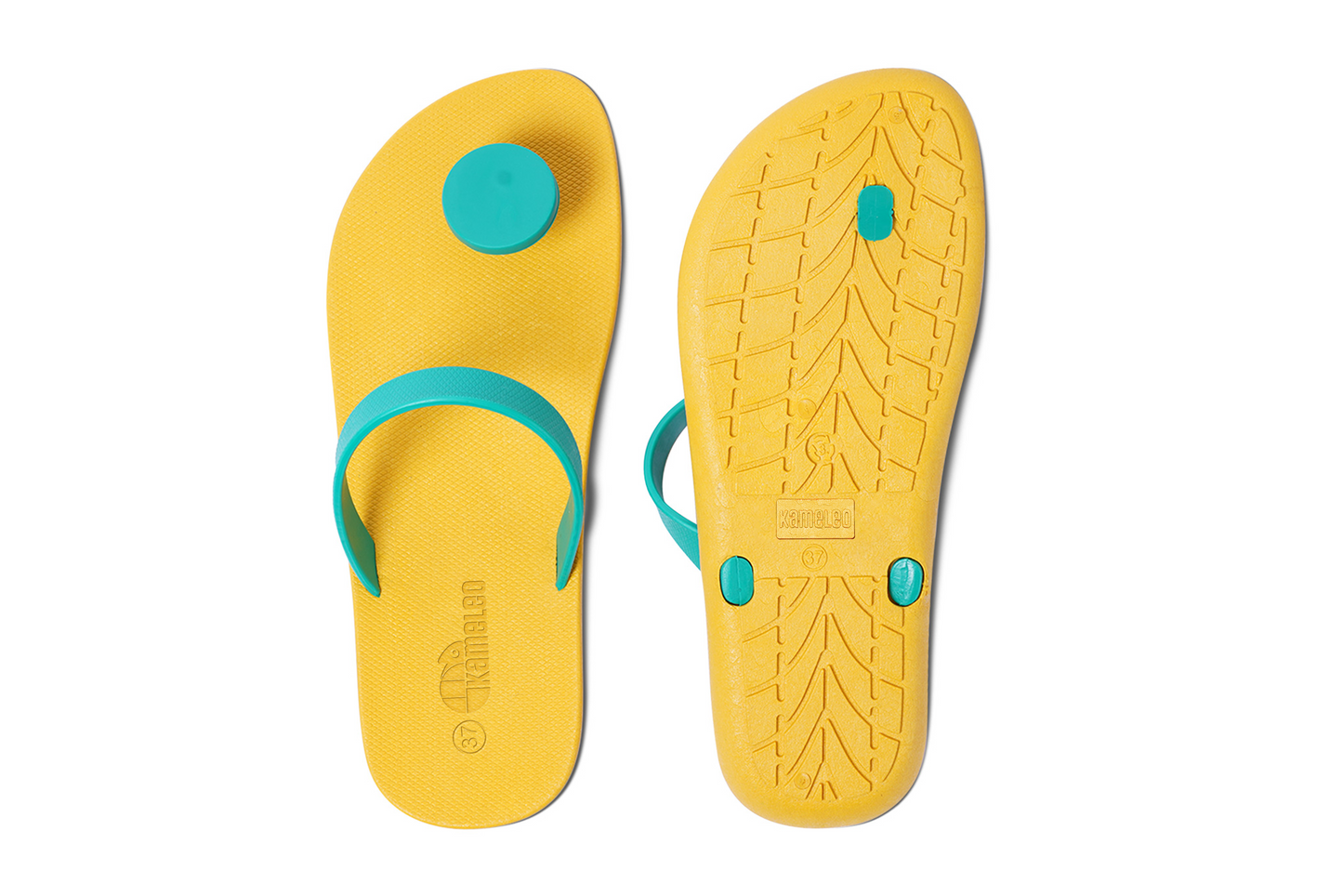 Poppi Dot Yellow Sole Green Strap