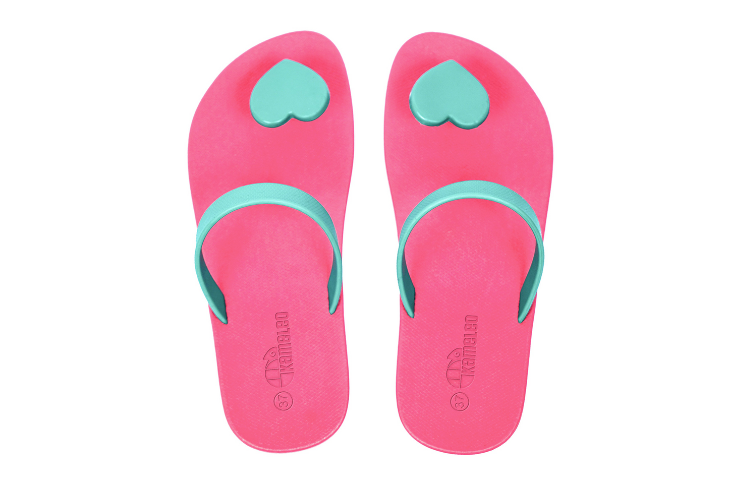 Poppi Heart Pink Sole Green Strap