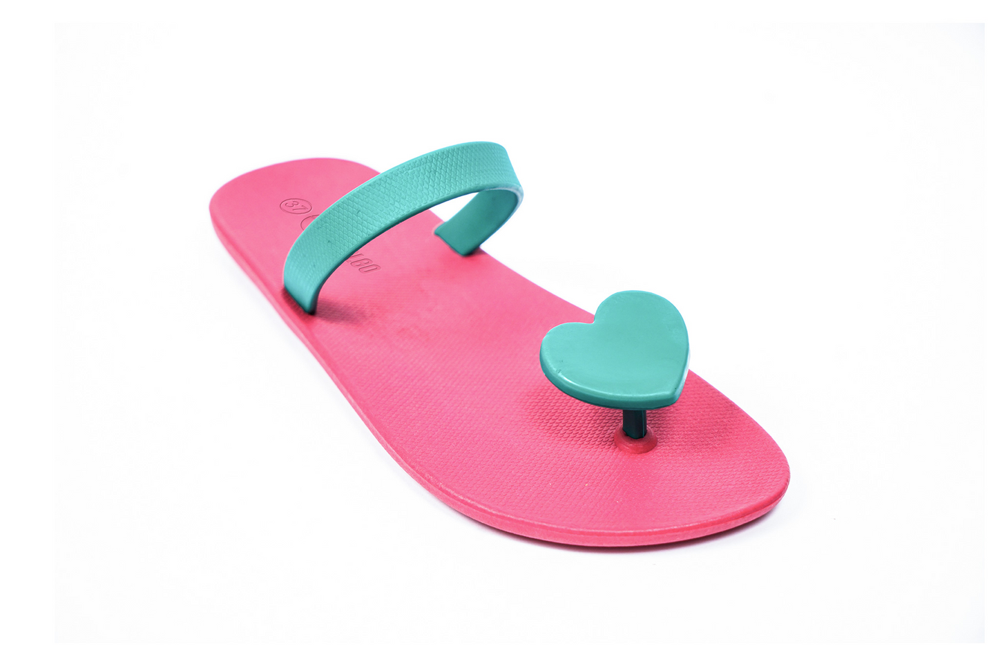 Poppi Heart Pink Sole Green Strap