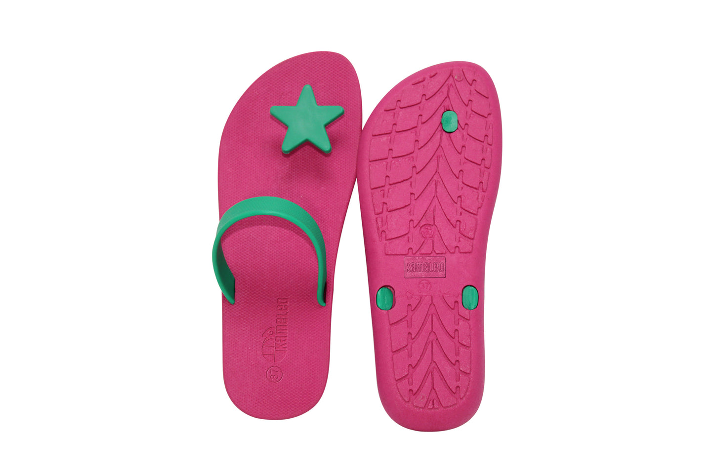 Poppi Star Pink Sole Green Strap