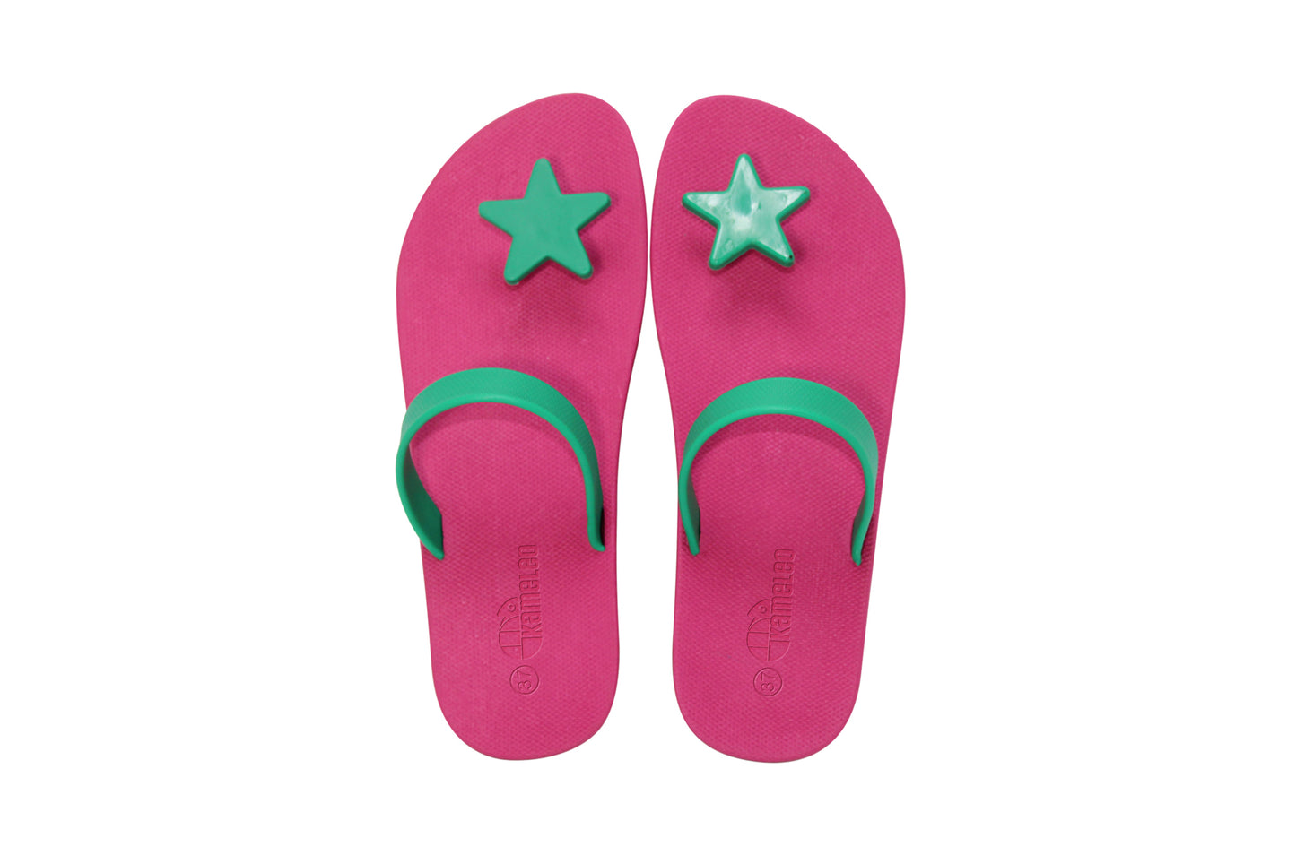 Poppi Star Pink Sole Green Strap
